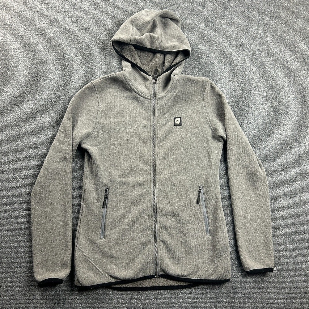 Orage Jacket Womens Medium Gray‎ Full Zip Hooded Fleece Polyester Blend Adults